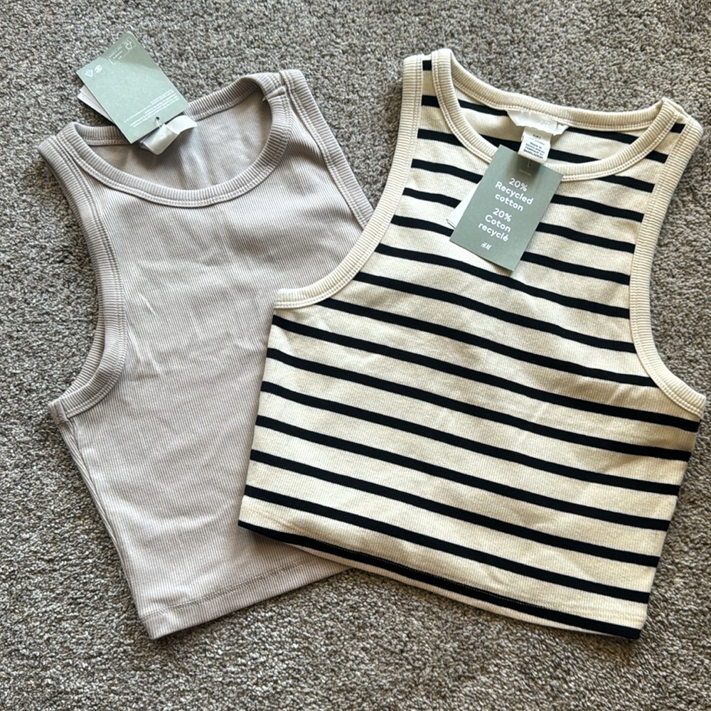 Two H&M crop tanks